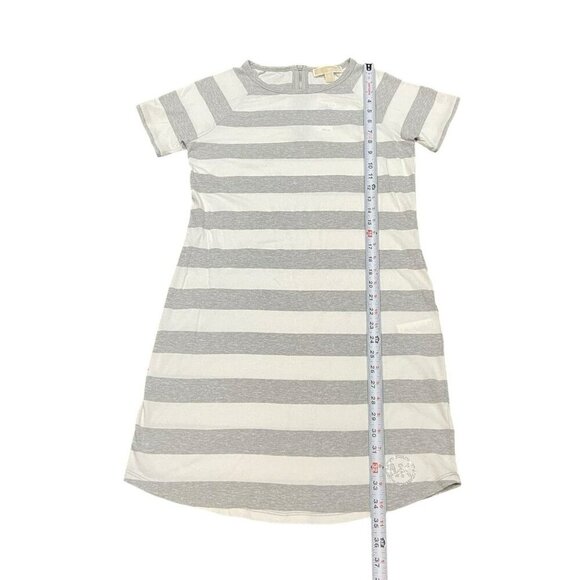 Michael Kors Dress XS Striped Crew Neck T-Shirt Gray White Logo Y2K NWT - Picture 3 of 8